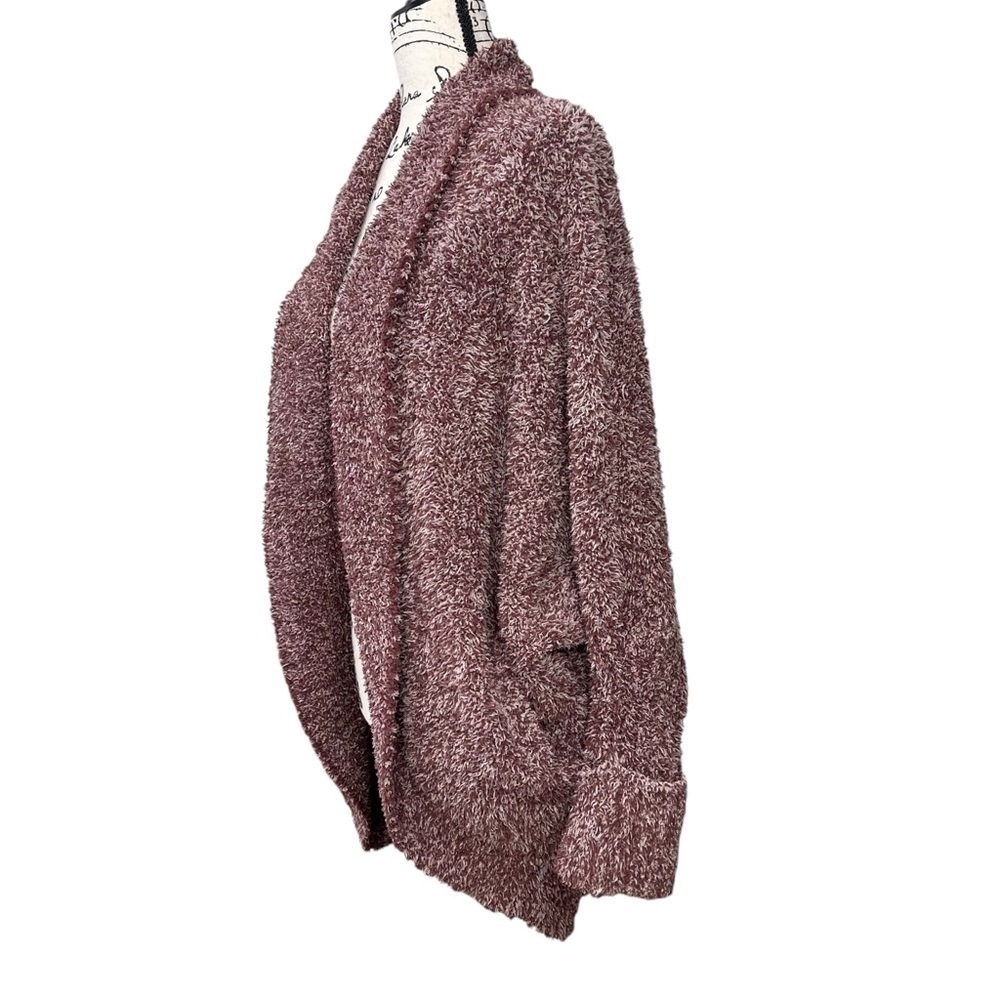Barefoot Dreams Maroon Cozychic Cocoon Cardigan Wm S/M Dolman Sleeves Pockets - Picture 7 of 13
